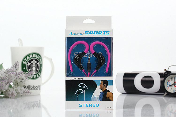 SF-878 Phone Headphones With Microphone With Volume Adjusting Headphones Big Bull Horn Sports Ear-Hanging Running Headphones