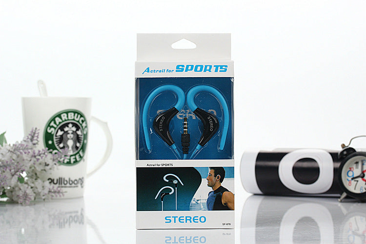 SF-878 Phone Headphones With Microphone With Volume Adjusting Headphones Big Bull Horn Sports Ear-Hanging Running Headphones