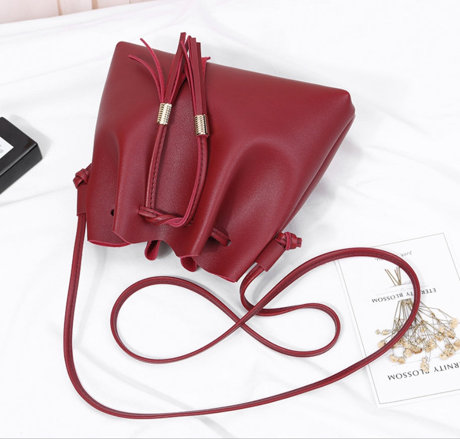 Tassel bucket coin purse