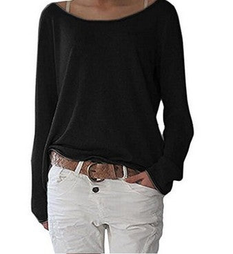 Women's Solid Color Knitted T Shirt Top Bottoming Shirt