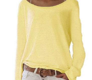 Women's Solid Color Knitted T Shirt Top Bottoming Shirt
