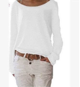 Women's Solid Color Knitted T Shirt Top Bottoming Shirt