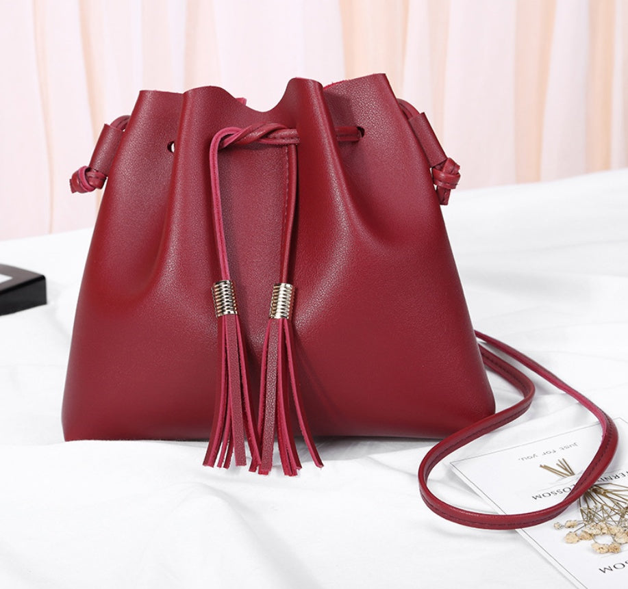 Tassel bucket coin purse
