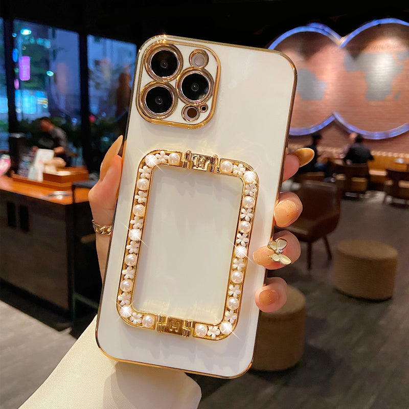 Ultra-thin Premium Stand Solid Color Phone Case With Lanyard