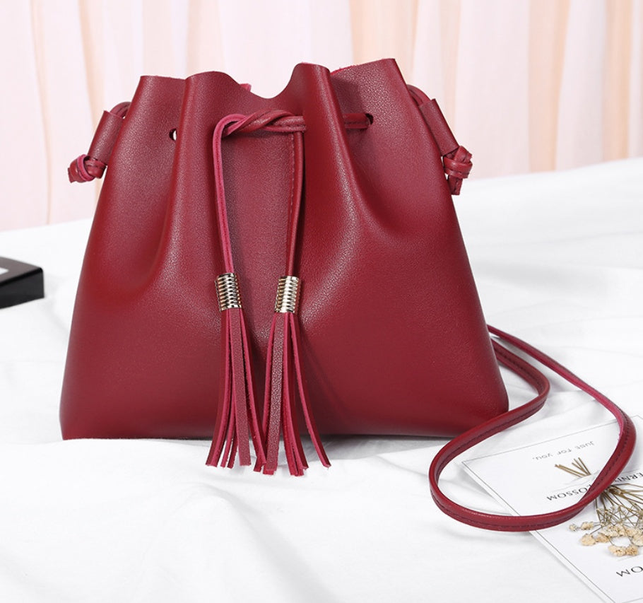 Tassel bucket coin purse