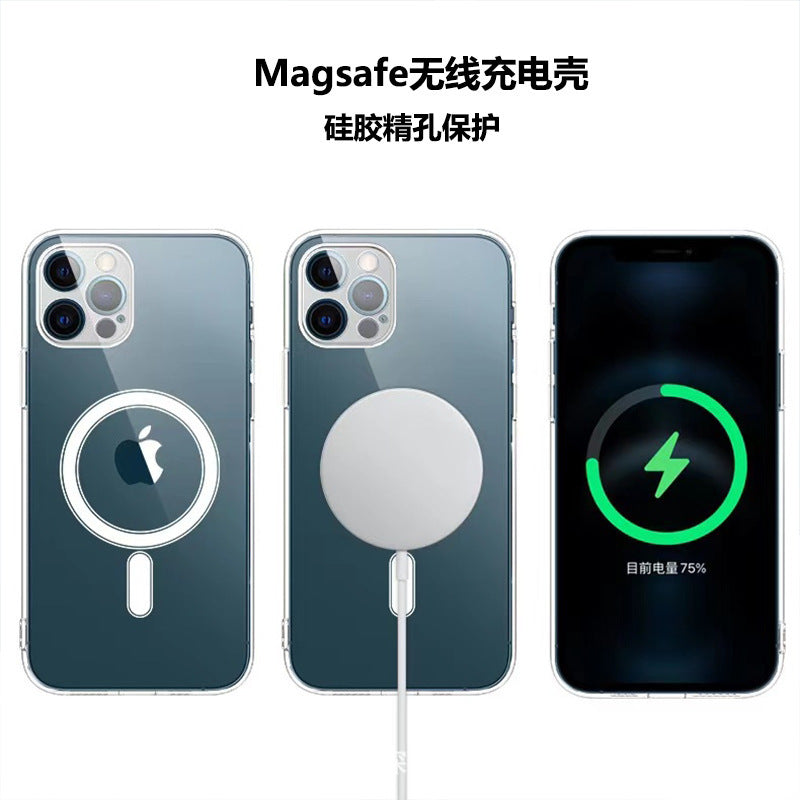 Suitable For Apple 13mini Magsafe Wireless Charging Magnetic Suction IPhone 14Promax All-inclusive Mobile Phone Case 13