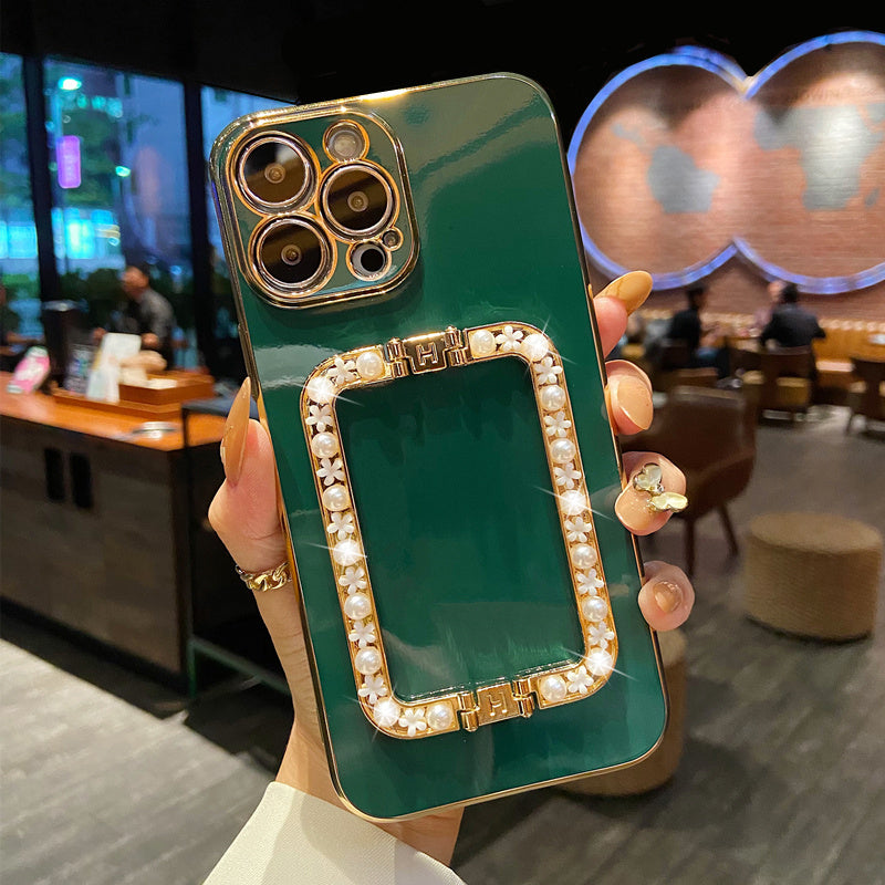 Ultra-thin Premium Stand Solid Color Phone Case With Lanyard