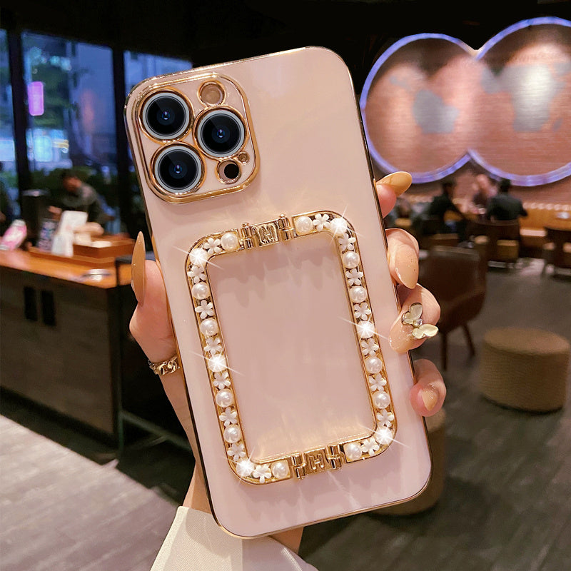 Ultra-thin Premium Stand Solid Color Phone Case With Lanyard