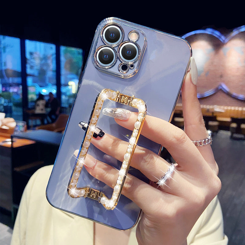 Ultra-thin Premium Stand Solid Color Phone Case With Lanyard