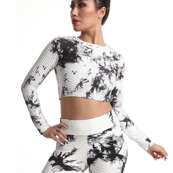 Jacquard Workout Clothes Hollow Sports Top