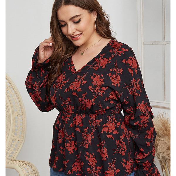 Fat Women Plussize Vneck Shirt Shirts Spring Top