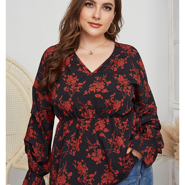 Fat Women Plussize Vneck Shirt Shirts Spring Top