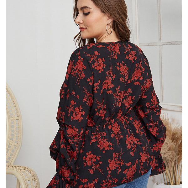 Fat Women Plussize Vneck Shirt Shirts Spring Top