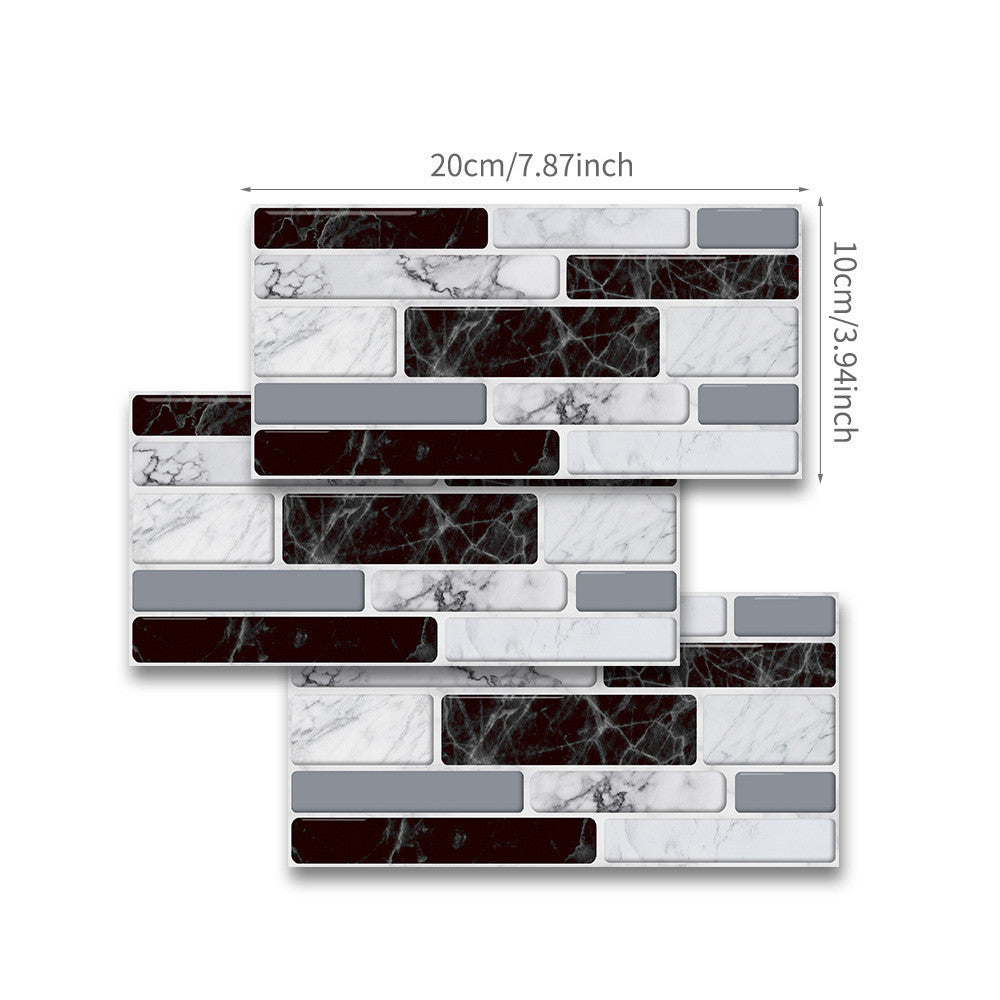 Black And White Classic Imitation Marble Wall Sticker Tile Sticker And Floor Sticker