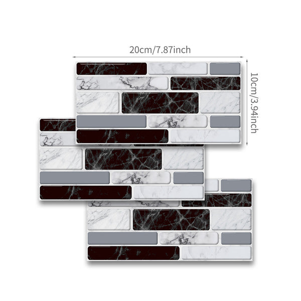 Black And White Classic Imitation Marble Wall Sticker Tile Sticker And Floor Sticker
