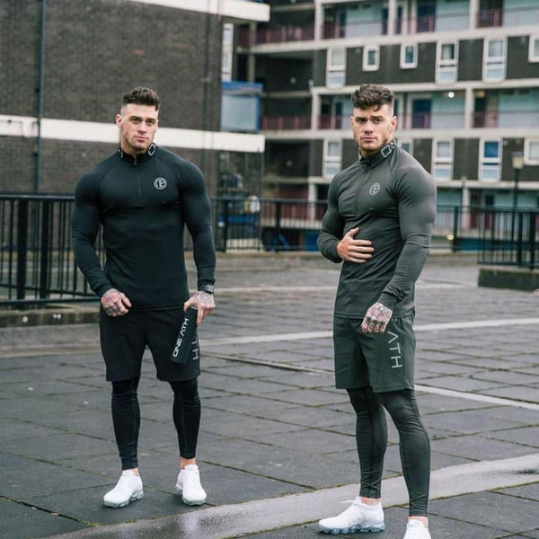 Men'S 3-Piece Workout Clothes Long-Sleeved Tight-Fitting Sportswear