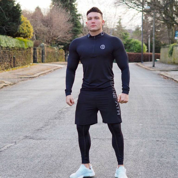 Men'S 3-Piece Workout Clothes Long-Sleeved Tight-Fitting Sportswear