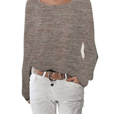 Women's Solid Color Knitted T Shirt Top Bottoming Shirt