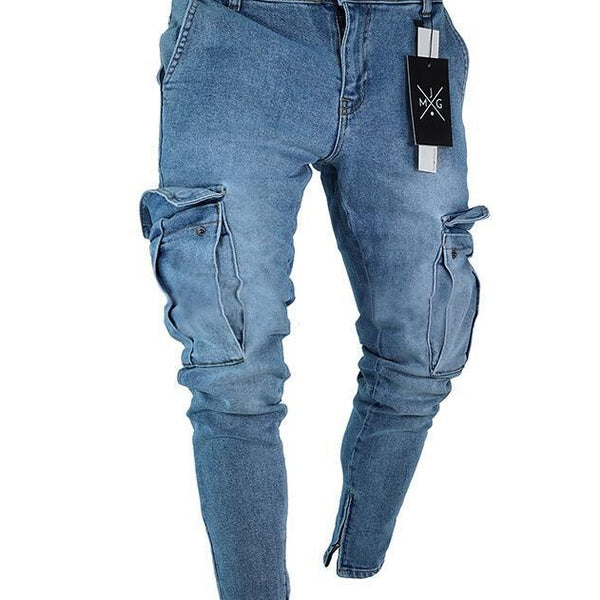 Cargo Hole Denim Jeans Men