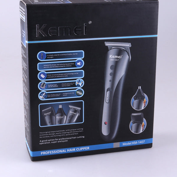KEMEI All In1 Rechargeable Hair Clipper For Men Waterproof Wireless Electric Shaver Beard Nose Ear Shaver Hair Trimmer Tool