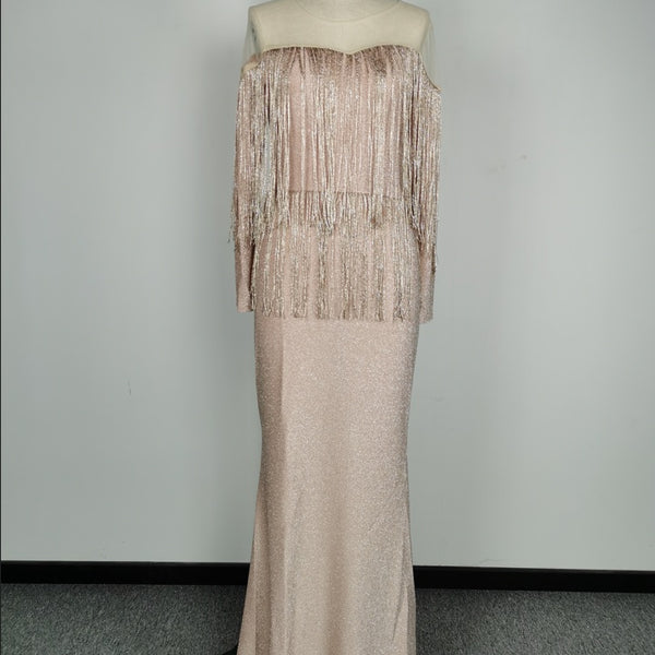 Dunhuang Sexy Tassel Slim Dress Dress Woman
