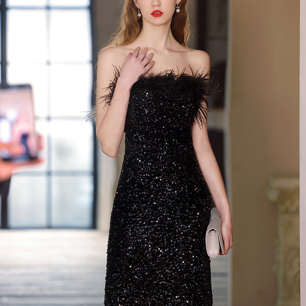Off-shoulder Banquet Evening Dress Woman