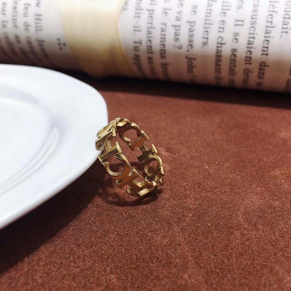 High Quality Jewelry Stainless Steel Hollowed Cut Letter Ring For Woman Man Ring
