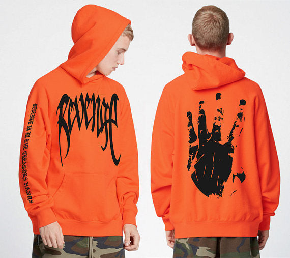 Loose REVENGE English Letter Printing Men&#039;s Turtleneck Hooded Sweater Women&#039;s Sweater And Sweater