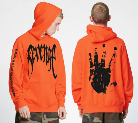 Loose REVENGE English Letter Printing Men&#039;s Turtleneck Hooded Sweater Women&#039;s Sweater And Sweater