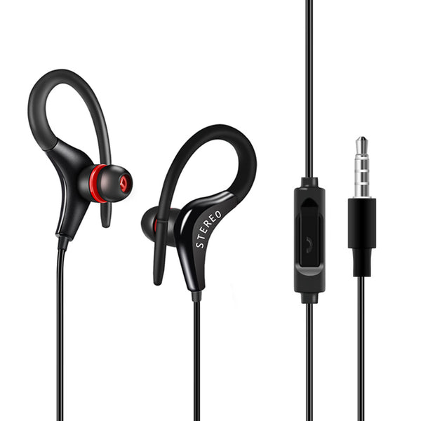 SF-878 Phone Headphones With Microphone With Volume Adjusting Headphones Big Bull Horn Sports Ear-Hanging Running Headphones