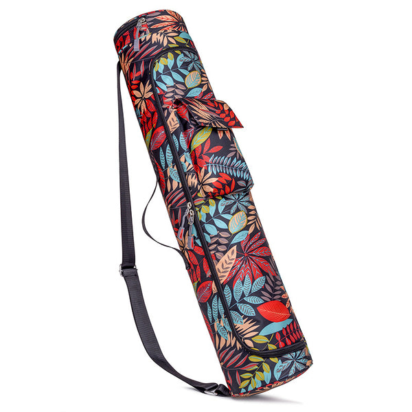 Yoga Mat Storage Bag Women's Large Capacity Sports Fitness Yoga Canvas Large Flower Fabric