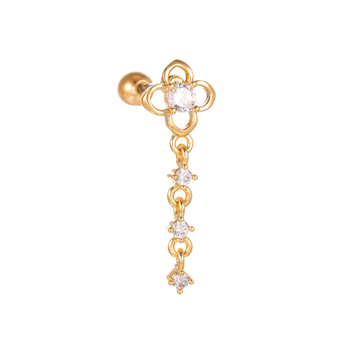 Fashion Jewelry Tassel Star Moon Micro Inlaid Zircon Earrings