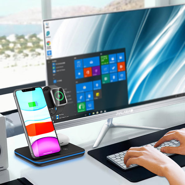 Z5A Mobile Phone Wireless Charging Bracket Desktop Fast Charging For Iphone Watch Headset Three-in-one Wireless Charger