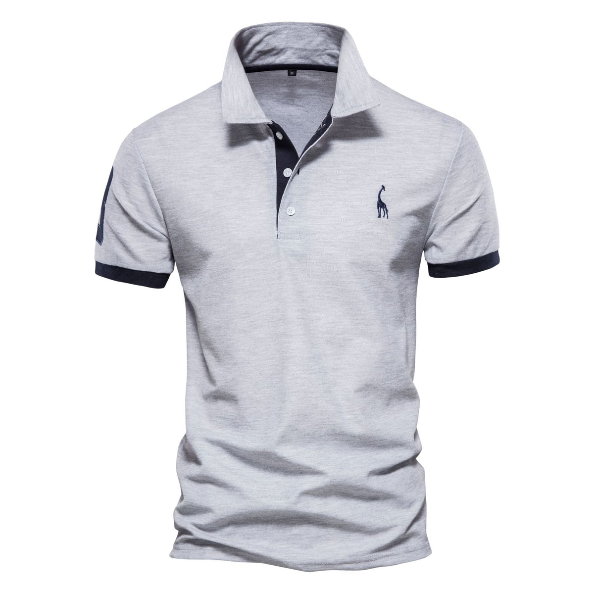 Explosions Fawn Embroidered Polo Shirt Short Sleeve Zhu Di Mesh Lapel Men&#039;s T-shirt