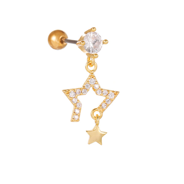 Fashion Jewelry Tassel Star Moon Micro Inlaid Zircon Earrings
