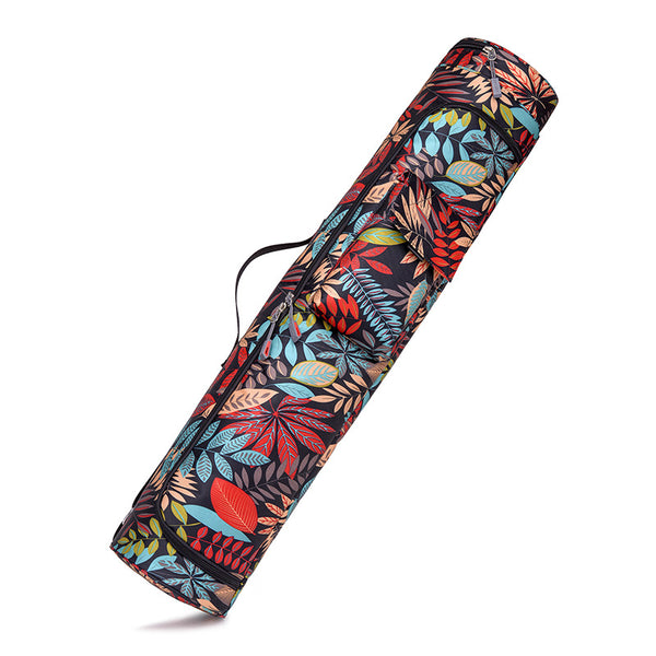 Yoga Mat Storage Bag Women's Large Capacity Sports Fitness Yoga Canvas Large Flower Fabric