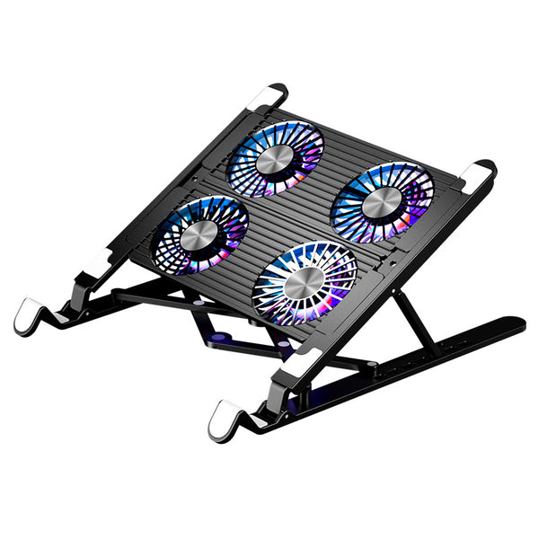 New Cross-border Notebook Radiator Increased Folding Laptop Portable Cooling Bracket RGB Aluminum Alloy