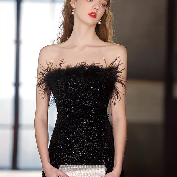 Off-shoulder Banquet Evening Dress Woman