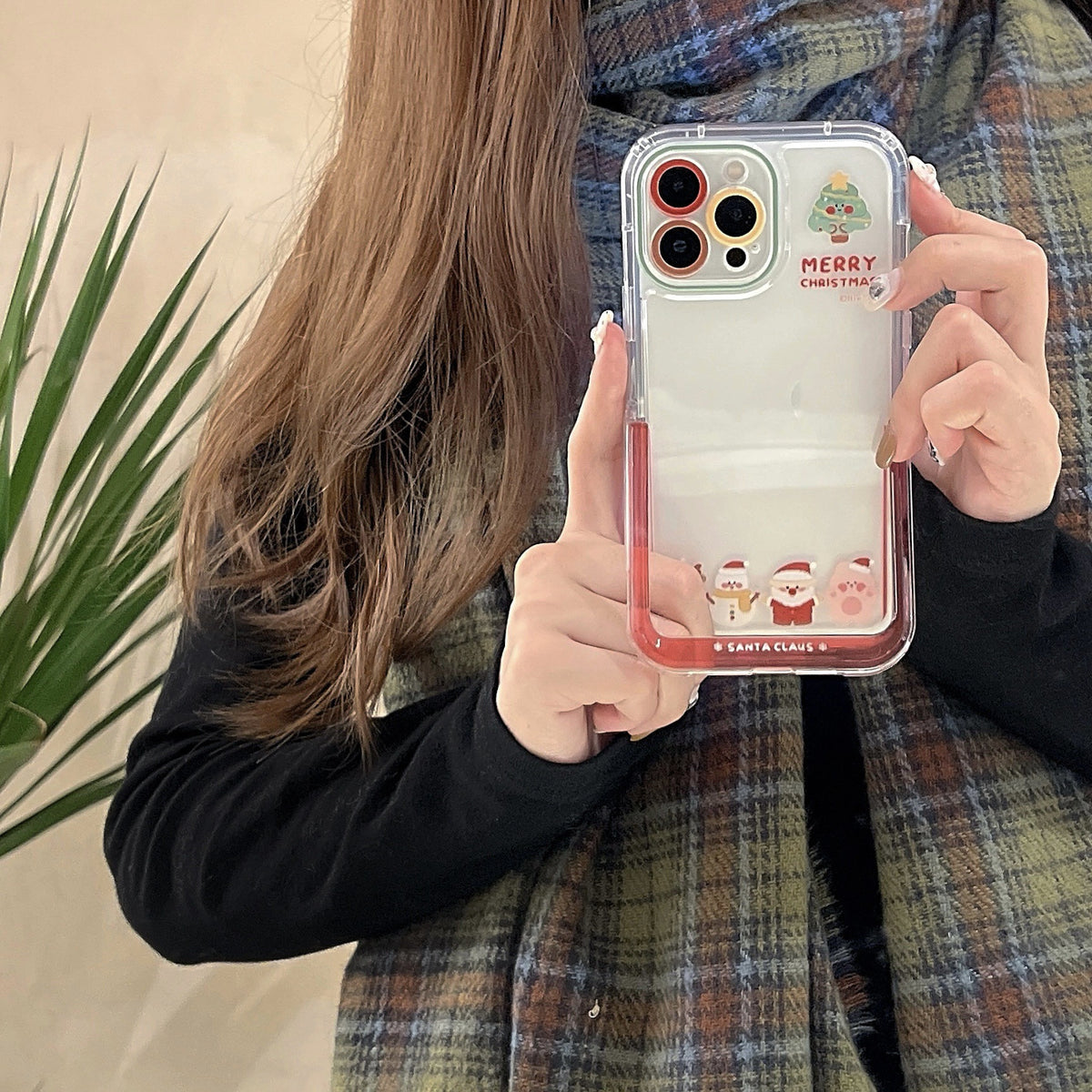 Christmas Bracket Mobile Phone Case Anti-fall