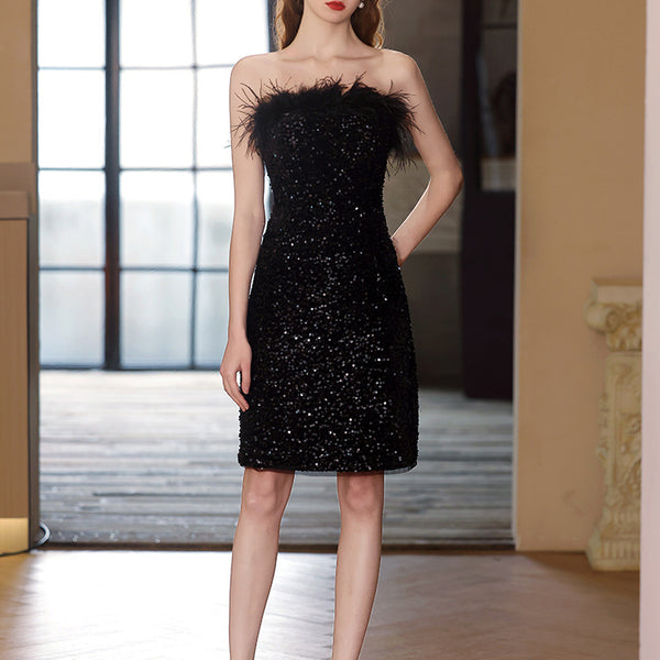 Off-shoulder Banquet Evening Dress Woman