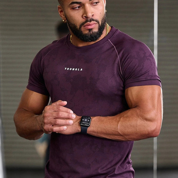 Workout Clothes Camouflage Sports T-shirt Men