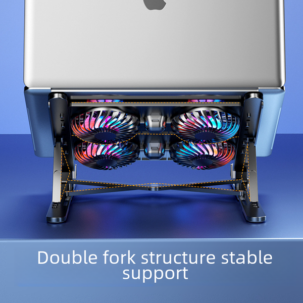 New Cross-border Notebook Radiator Increased Folding Laptop Portable Cooling Bracket RGB Aluminum Alloy